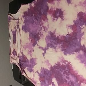 2x womens boutique NWOT pink and purple tie dye sleeveless top with cutout